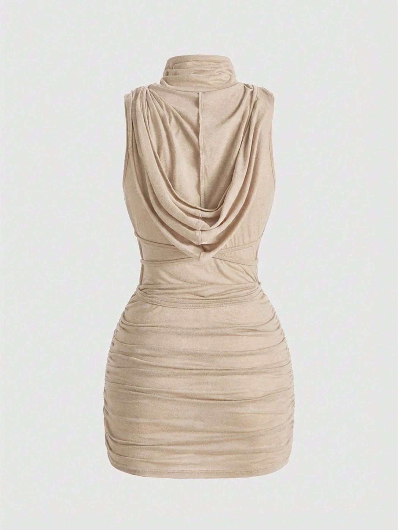 ROMWE Grunge Punk Y2K Vintage Apocalyptic Hooded Loose Collar Bodycon Mini Dress For Women
