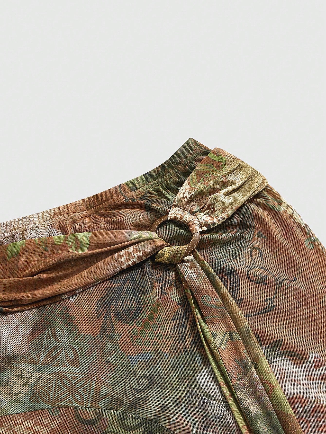 ROMWE Hippie Women's Country Vintage Boho Chic Asymmetrical Hem Paisley Print A-Line Skirt