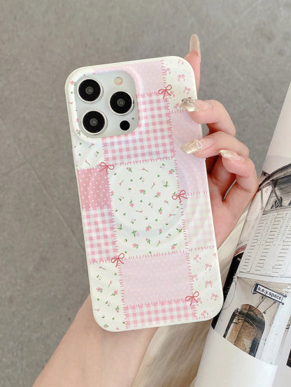 ROMWE Kawaii 2pcs/Set Ditsy Floral Magsafe Phone Case Wireless Charging Magnetic Case With Matching Magnetic Card Holder