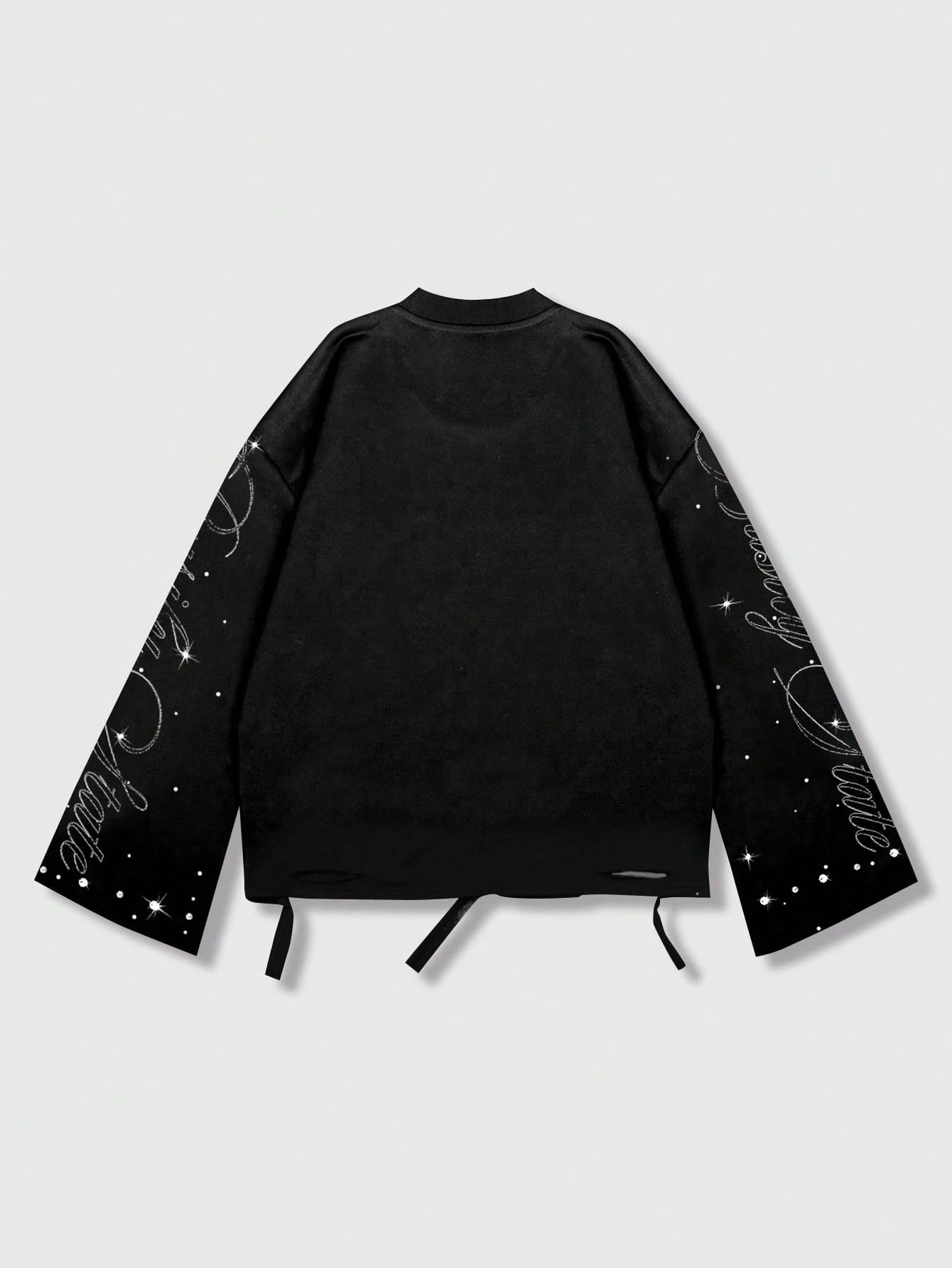 ROMWE MEN Street Life Spring Casual Graphic Vintage Street Style Distressed Saint Graphic Long Sleeve Crew Neck Men'S T-Shirt