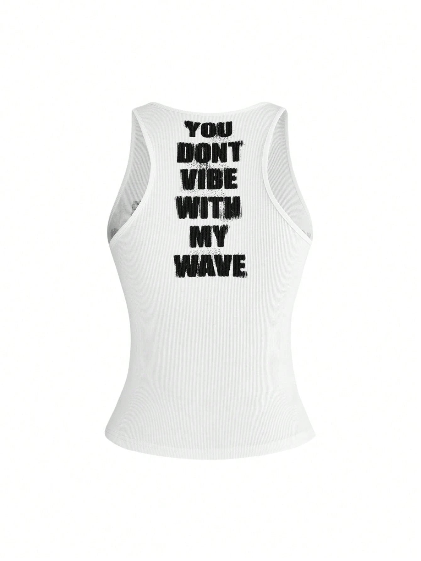ROMWE Y2K Abby Letter Slogan Print Women Tank Top