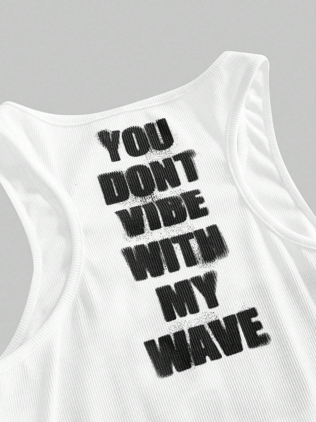 ROMWE Y2K Abby Letter Slogan Print Women Tank Top