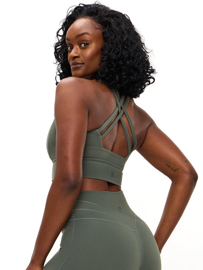 Rosa Sports Bra - Shadow Sage