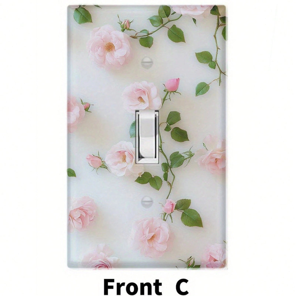 Rose Floral Print Switch Plate Cover No Wiring Easy Install Festive Decor Panel For Kitchen Office Bedroom Dining Bathroom All Season Ornament
