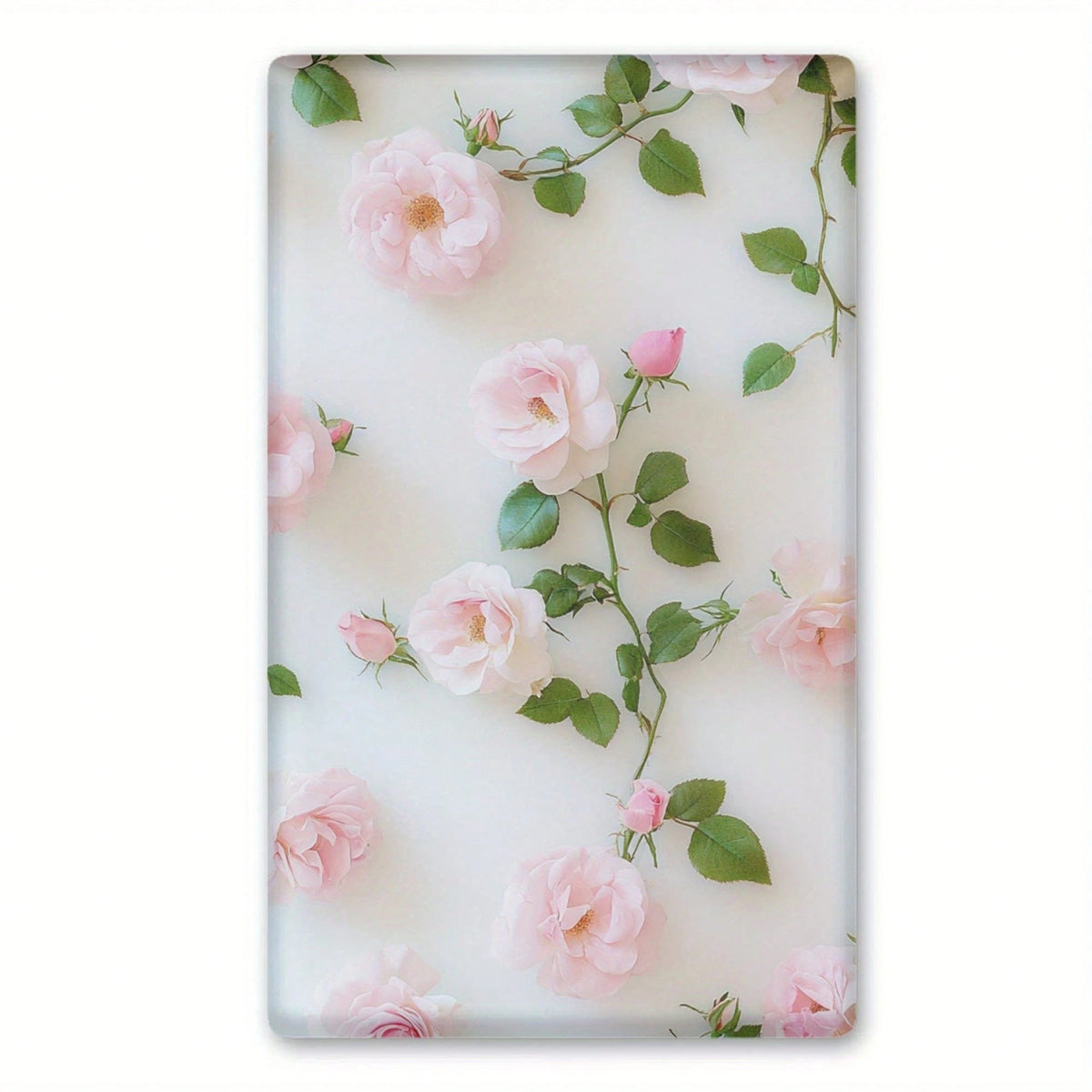 Rose Floral Print Switch Plate Cover No Wiring Easy Install Festive Decor Panel For Kitchen Office Bedroom Dining Bathroom All Season Ornament