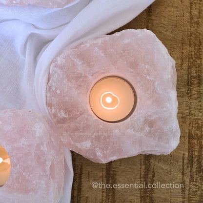 Rose Quartz | Crystal Candle Holder