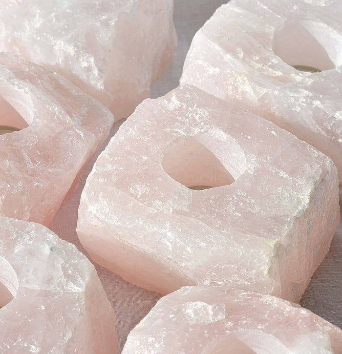 Rose Quartz | Crystal Candle Holder