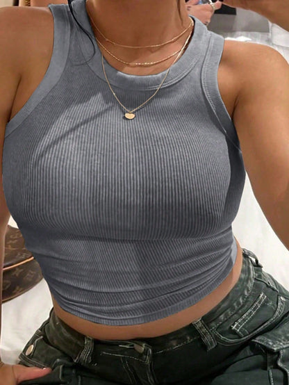 Rovax Women's Solid Color Fitted Versatile Daily Casual Top