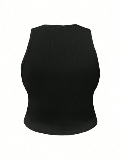Rovax Women's Solid Color Fitted Versatile Daily Casual Top
