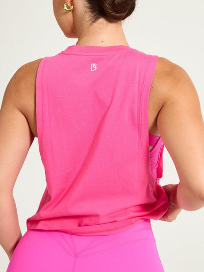 Run Crop Tank - Pink Crush