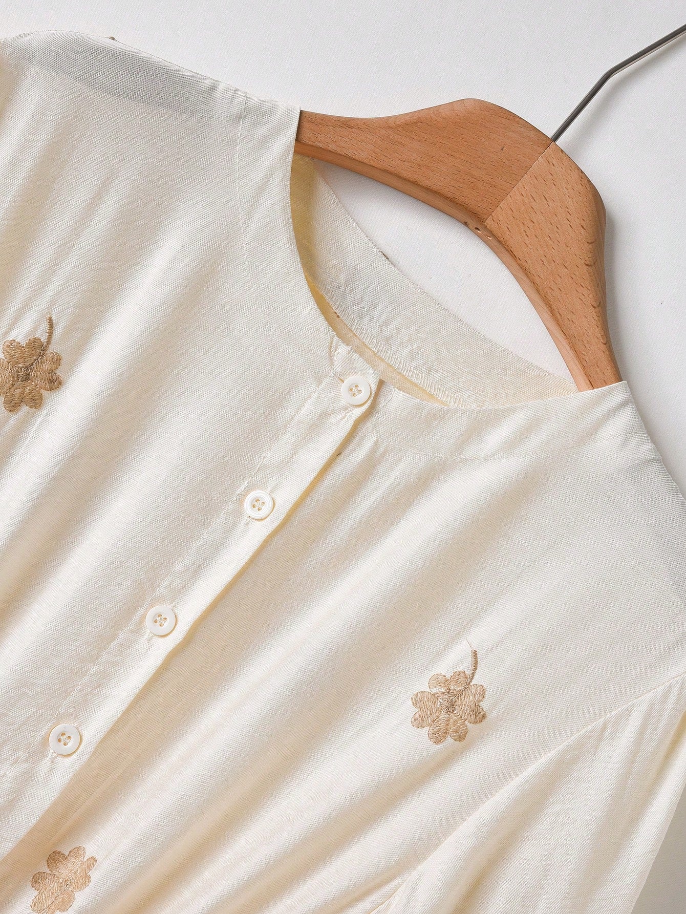 Rusticease Floral & Four-Leaf Clover Embroidered Drawstring Waist Long Summer Dress For Women,White Floral Modest Holiday Picnic Elegant Cottagecore Dresses