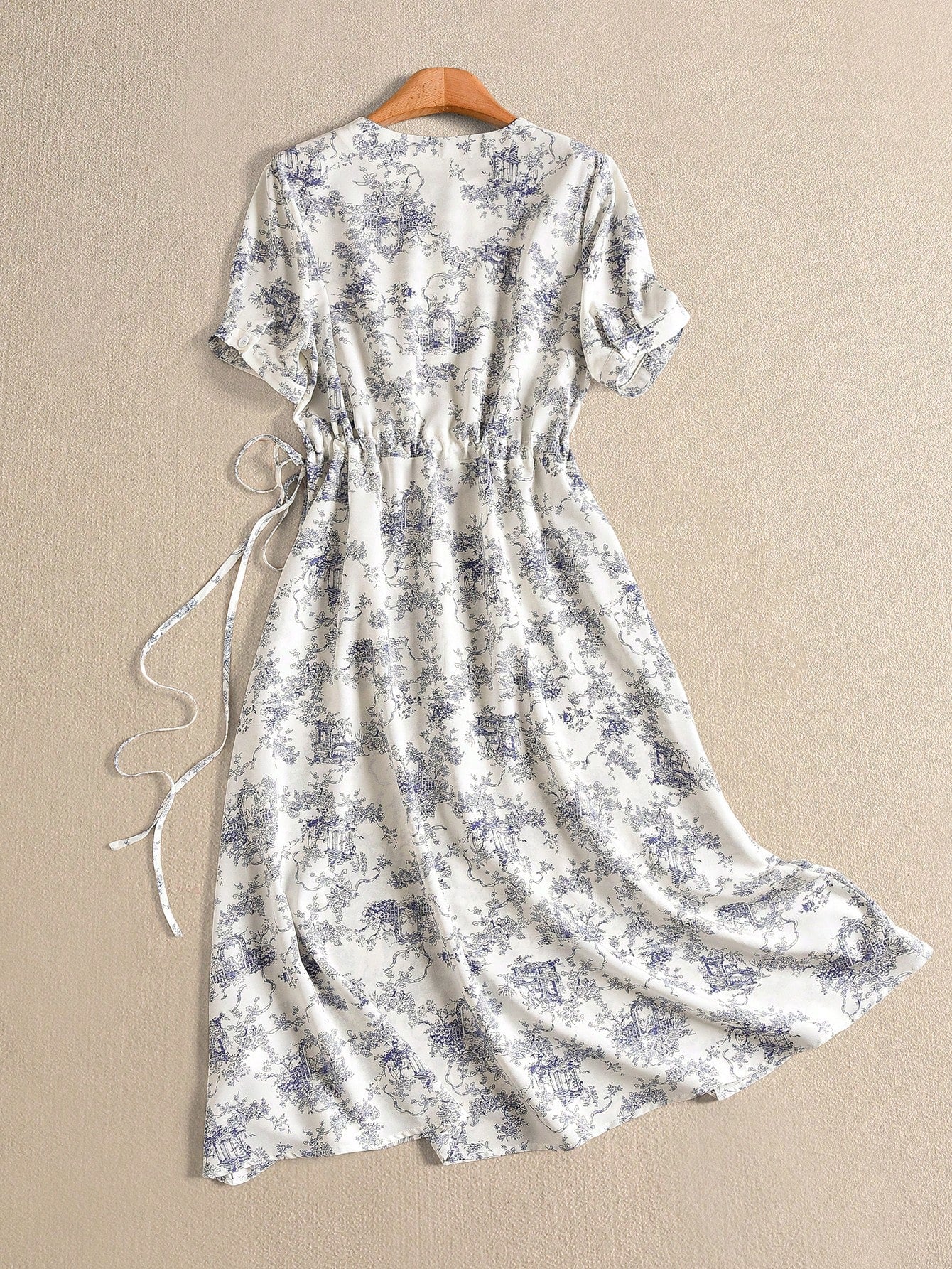 Rusticease Floral & Four-Leaf Clover Embroidered Drawstring Waist Long Summer Dress For Women,White Floral Modest Holiday Picnic Elegant Cottagecore Dresses
