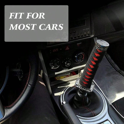 RYANSTAR Gear Shift Knob Sword Shift Knobs Katana Samural Shift Gear Lever Universal Fit For Manual Cars Most Automatic Cars With 4 Adapters Red + Black
