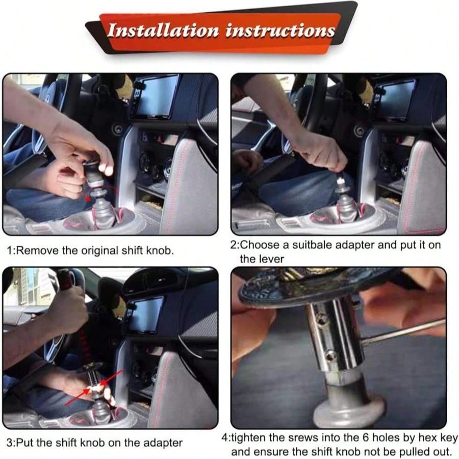 RYANSTAR Gear Shift Knob Sword Shift Knobs Katana Samural Shift Gear Lever Universal Fit For Manual Cars Most Automatic Cars With 4 Adapters Red + Black