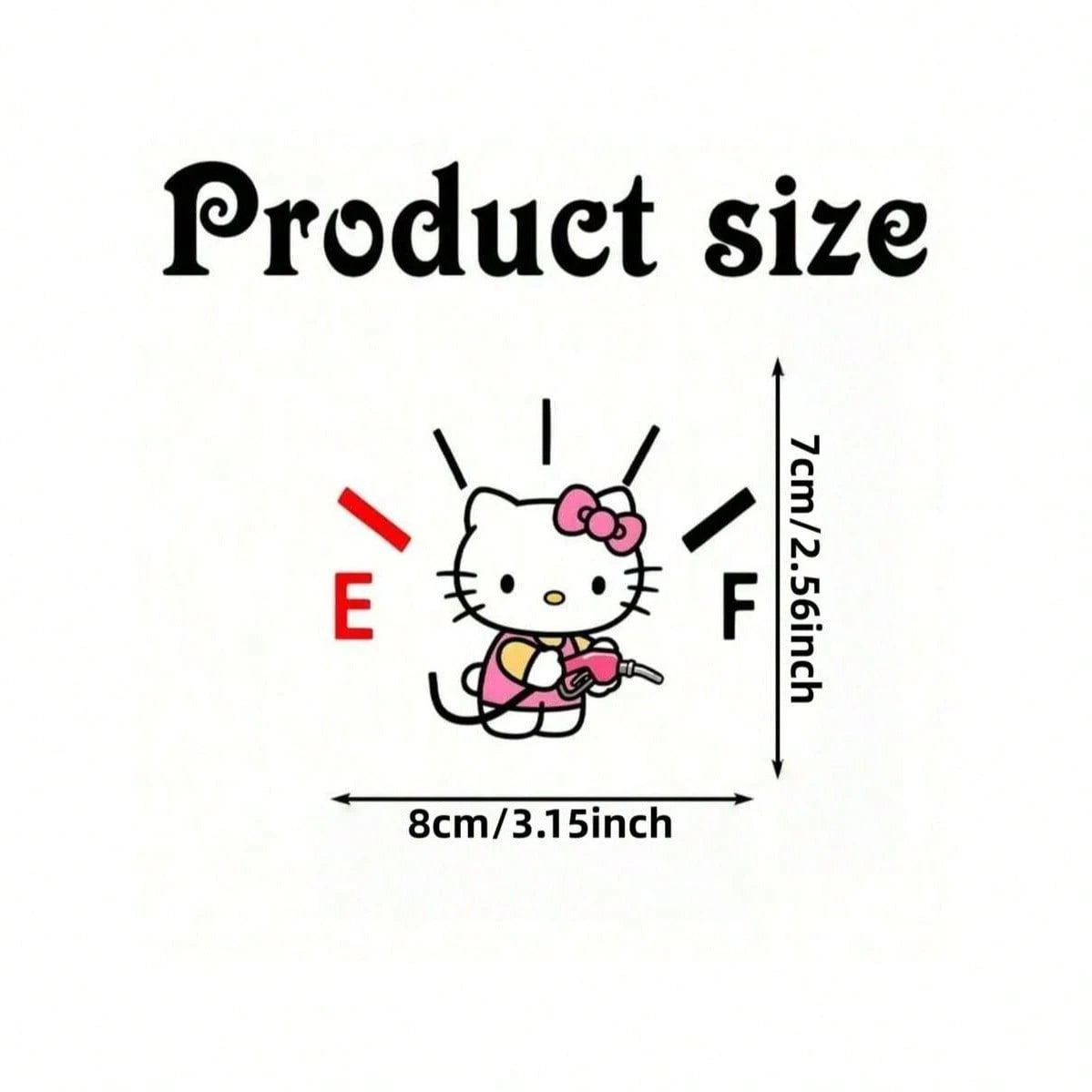 SANRIO 1Pc Hello Kitty Themed Car Sticker, Car Fuel Tank Decal, Weatherproof Fuel Tank Cap Sticker, Suitable For Vehicle Decoration, Easy To Use And Leaves No Residue, An Excellent Small Gift For Chri