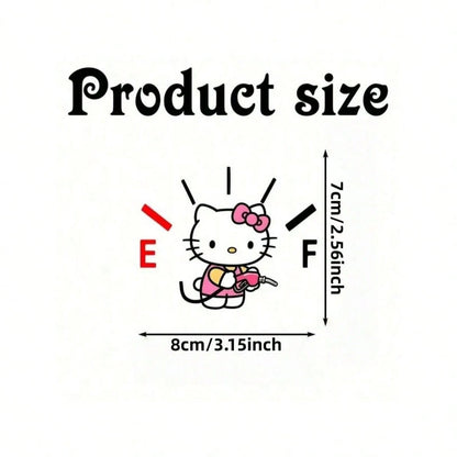 SANRIO 1Pc Hello Kitty Themed Car Sticker, Car Fuel Tank Decal, Weatherproof Fuel Tank Cap Sticker, Suitable For Vehicle Decoration, Easy To Use And Leaves No Residue, An Excellent Small Gift For Chri