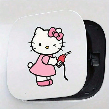 SANRIO 1Pc Hello Kitty Themed Car Sticker, Car Fuel Tank Decal, Weatherproof Fuel Tank Cap Sticker, Suitable For Vehicle Decoration, Easy To Use And Leaves No Residue, An Excellent Small Gift For Chri