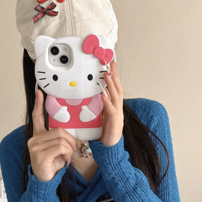 SANRIO 3D Stereo Silicone Phone, Shockproof Cute Cartoon Cover 16,16Pro,16ProMax,15,15Pro,15ProMax,14,14Pro,14ProMax,13,13Pro,13ProMax,12,12Pro,11,XR,XS, Daily Travel Party Dating Protective, Unisex F