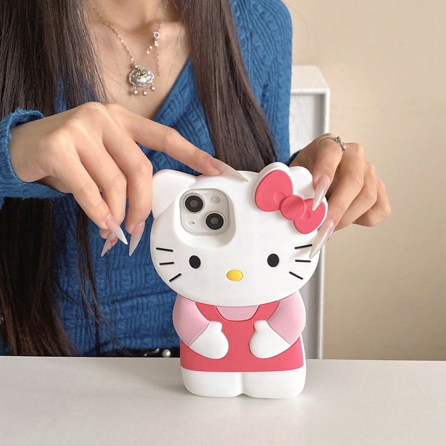 SANRIO 3D Stereo Silicone Phone, Shockproof Cute Cartoon Cover 16,16Pro,16ProMax,15,15Pro,15ProMax,14,14Pro,14ProMax,13,13Pro,13ProMax,12,12Pro,11,XR,XS, Daily Travel Party Dating Protective, Unisex F