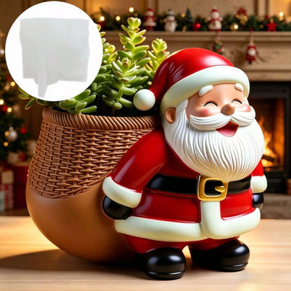 Santa Claus Knitted Backpack Flower Pot Pen Holder Pen Rack Candle Cup Silicone Mold, Cute Santa Claus Carrying Knitted Texture Backpack, Easy Demolding And Reusable, Suitable For DIY Resin, Plaster