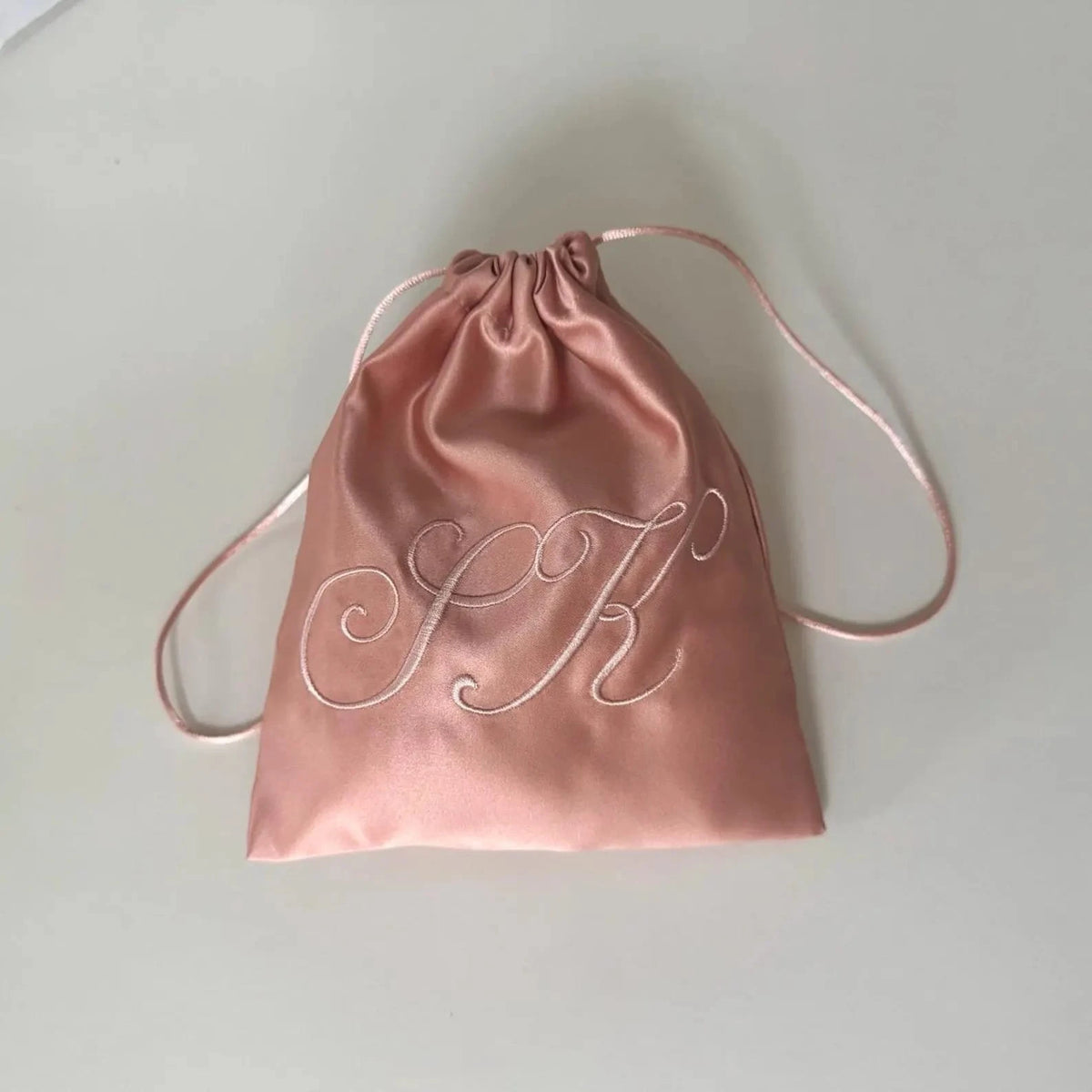 Satin Dust Bag: Custom Embroidered Handmade Storage Gift Packaging Bag, Handbag Wallet Travel Drawstring Bag, Protective Embroidery Custom Makeup Bag, Personalized Gift