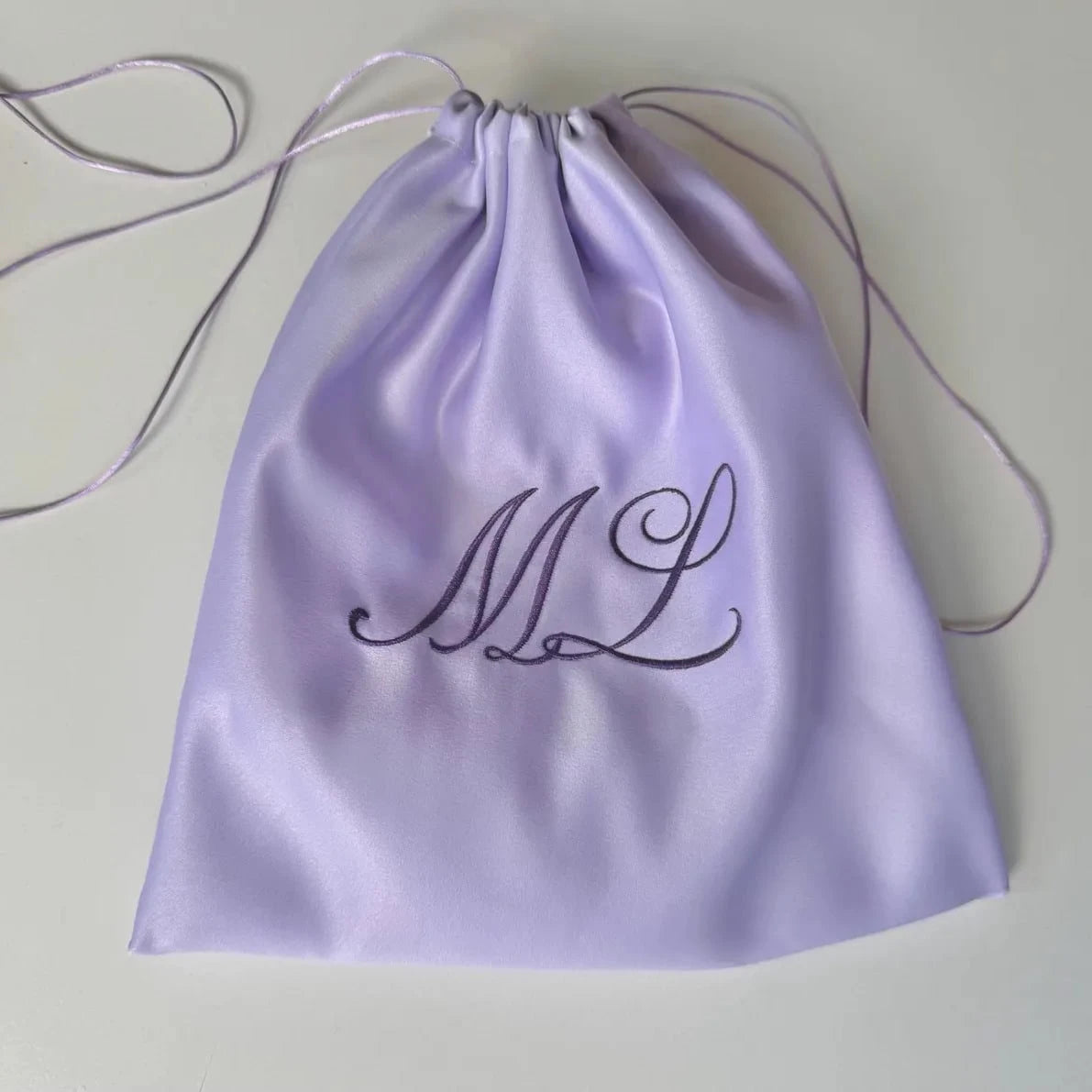 Satin Dust Bag: Custom Embroidered Handmade Storage Gift Packaging Bag, Handbag Wallet Travel Drawstring Bag, Protective Embroidery Custom Makeup Bag, Personalized Gift