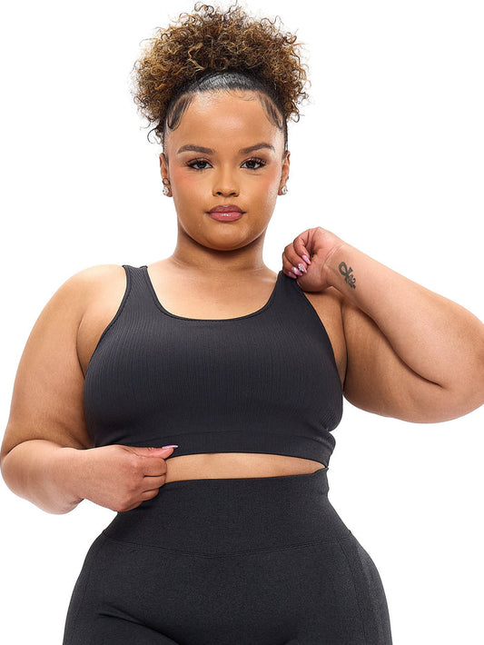Scoop Seamless Sports Bra - Charcoal
