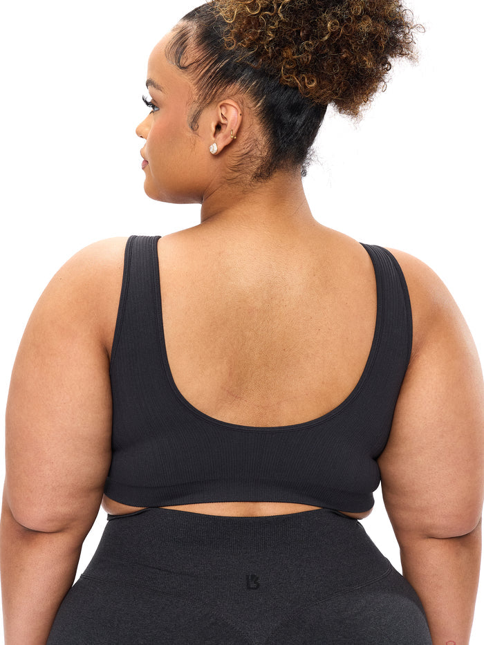 Scoop Seamless Sports Bra - Charcoal