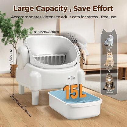 Self-Cleaning Cat Litter Box,Equipped With Automatic Sensing Function,Smart App,Automatic Cat Litter Box Self Cleaning Large Capacity For Multiple Cat,App-Controlled With Sensors,Removable Washable Li