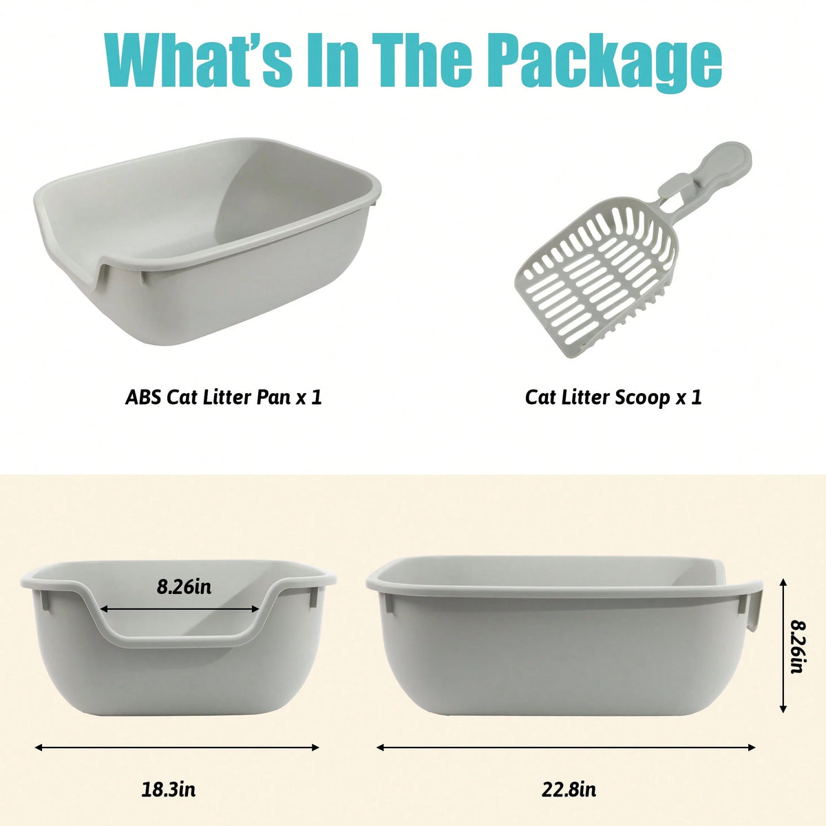 Semi-Enclosed Litter Box With Litter Scoop, Splash-Proof Open Design, Large Capacity Plastic Litter Box, Easy To Clean, Suitable For Small To Medium-Sized Pets.
