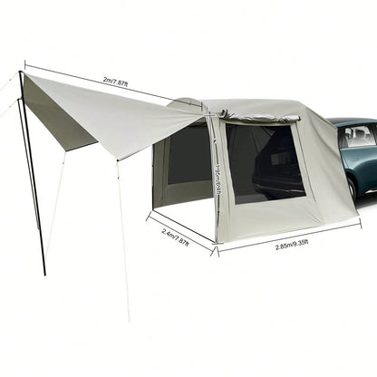 SENDERPICK SUV Tailgate Tent Car Tail-Extension Tent For 4-6 People- Car Awning Outdoor Tent Car Tent Attachment For Outdoor Camping And Relaxation With Mosquito-Proof Mesh Panels
