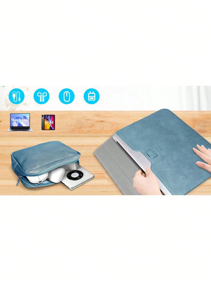 SENLASI 13 14Inch Laptop Sleeve Bag PU Leather Protective Cover And Accessory Bag 2 IN 1 Laptop Stand + Laptop Sleeve Laptop Bag Protective Laptop Case