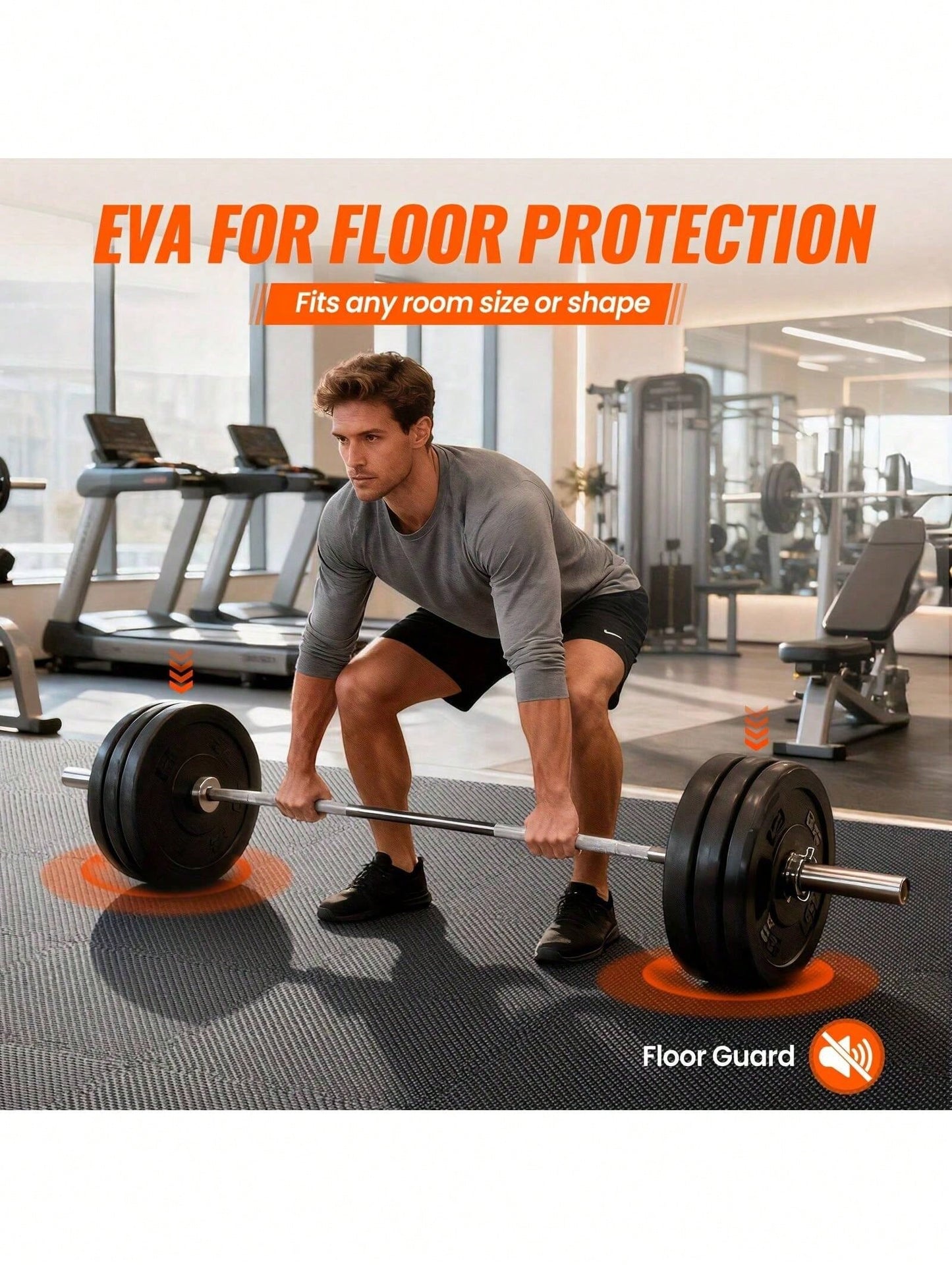 Senmeo 12"*12" EVA Interlocking Floor Mats 48PCS- Puzzle Tiles For Home Gym, Protective Mats For Fitness Equipment & Garage