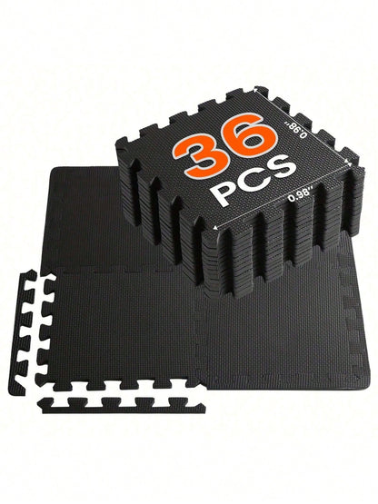 Senmeo 12"*12" EVA Interlocking Floor Mats 48PCS- Puzzle Tiles For Home Gym, Protective Mats For Fitness Equipment & Garage