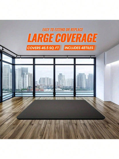 Senmeo 12"*12" EVA Interlocking Floor Mats 48PCS- Puzzle Tiles For Home Gym, Protective Mats For Fitness Equipment & Garage