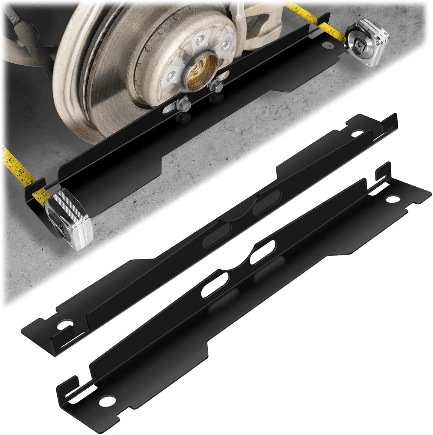 Senmeo Heavy Duty Toe Alignment Tool Plates, Upgrade Stainless Steel Wheel Alignment Tool Plate With Hanging Holes For Easy Wall-Mounted Storage, Silver(Excluding Tape Measures)