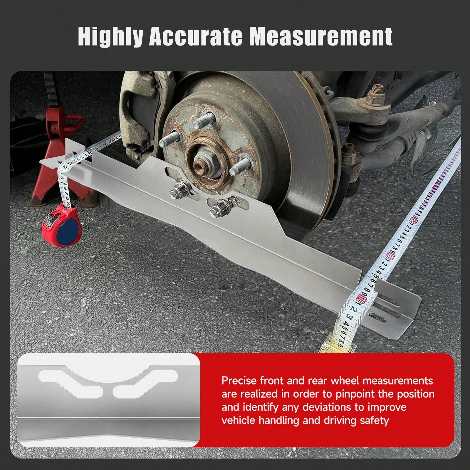 Senmeo Heavy Duty Toe Alignment Tool Plates, Upgrade Stainless Steel Wheel Alignment Tool Plate With Hanging Holes For Easy Wall-Mounted Storage, Silver(Excluding Tape Measures)