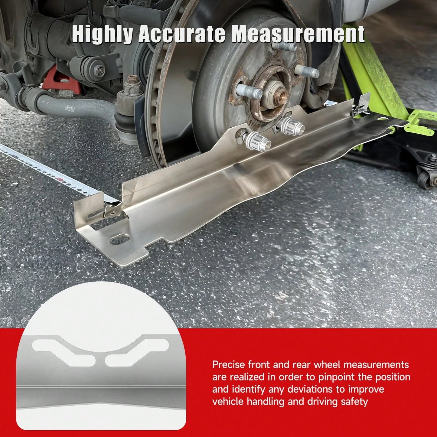 Senmeo Heavy Duty Toe Alignment Tool Plates, Upgrade Stainless Steel Wheel Alignment Tool Plate With Hanging Holes For Easy Wall-Mounted Storage, Silver(Excluding Tape Measures)