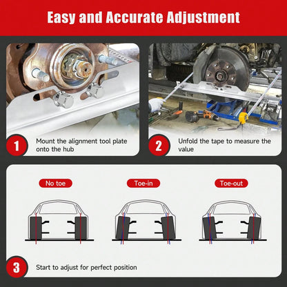 Senmeo Heavy Duty Toe Alignment Tool Plates, Upgrade Stainless Steel Wheel Alignment Tool Plate With Hanging Holes For Easy Wall-Mounted Storage, Silver(Excluding Tape Measures)