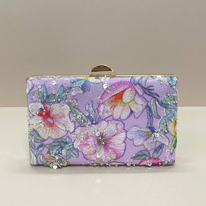 Sequin Embroidered Floral Clutch Bag, Women's Fashion Sequin Patchwork Handbag, Party Evening Bag, Random Cut, Suitable For Women, Suitable For Party, Wedding, Prom, Vacation. Ideal For Party, Wedding