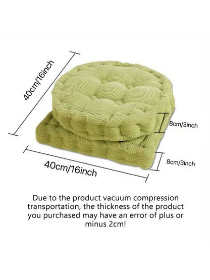 Set Of 2(1pc Round+1pc Square)-Floor Pillow & Cushion, Large Meditation Chair CushionsThick Square/Round Seat Pad, Soft Velvet Tufted Seating Pouf For Indoor/Outdoor Yoga Bench Rocking Chair Room Tata