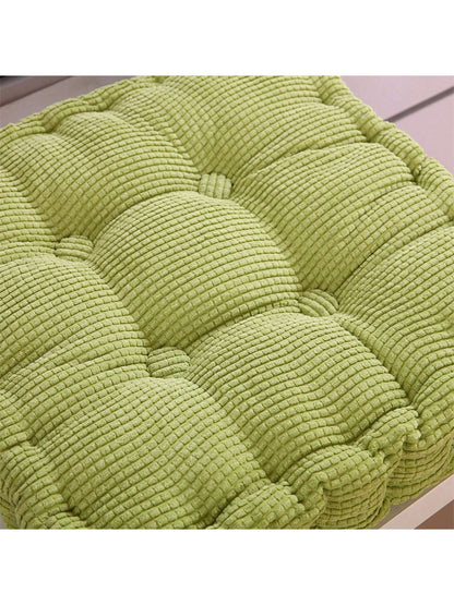 Set Of 2(1pc Round+1pc Square)-Floor Pillow & Cushion, Large Meditation Chair CushionsThick Square/Round Seat Pad, Soft Velvet Tufted Seating Pouf For Indoor/Outdoor Yoga Bench Rocking Chair Room Tata