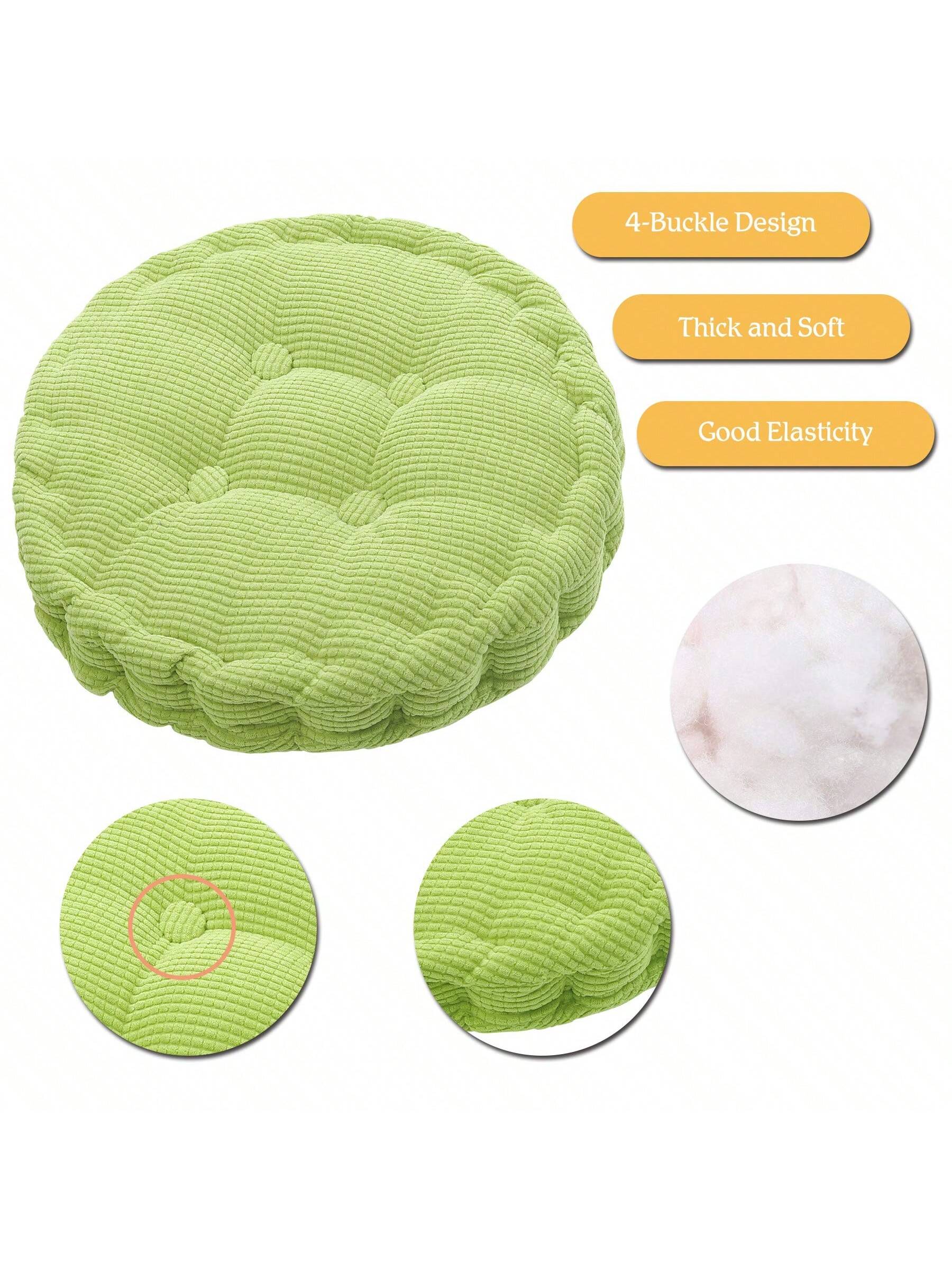 Set Of 2(1pc Round+1pc Square)-Floor Pillow & Cushion, Large Meditation Chair CushionsThick Square/Round Seat Pad, Soft Velvet Tufted Seating Pouf For Indoor/Outdoor Yoga Bench Rocking Chair Room Tata
