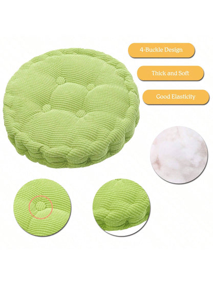 Set Of 2(1pc Round+1pc Square)-Floor Pillow & Cushion, Large Meditation Chair CushionsThick Square/Round Seat Pad, Soft Velvet Tufted Seating Pouf For Indoor/Outdoor Yoga Bench Rocking Chair Room Tata