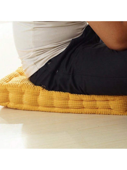 Set Of 2(1pc Round+1pc Square)-Floor Pillow & Cushion, Large Meditation Chair CushionsThick Square/Round Seat Pad, Soft Velvet Tufted Seating Pouf For Indoor/Outdoor Yoga Bench Rocking Chair Room Tata