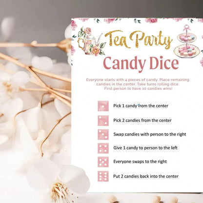 Set,Tea Party Bingo Game Set, 24 Player Cards For Birthday, Bridal Shower, Gender Reveal Shower, Wedding Favors,Ladies Game Night Party