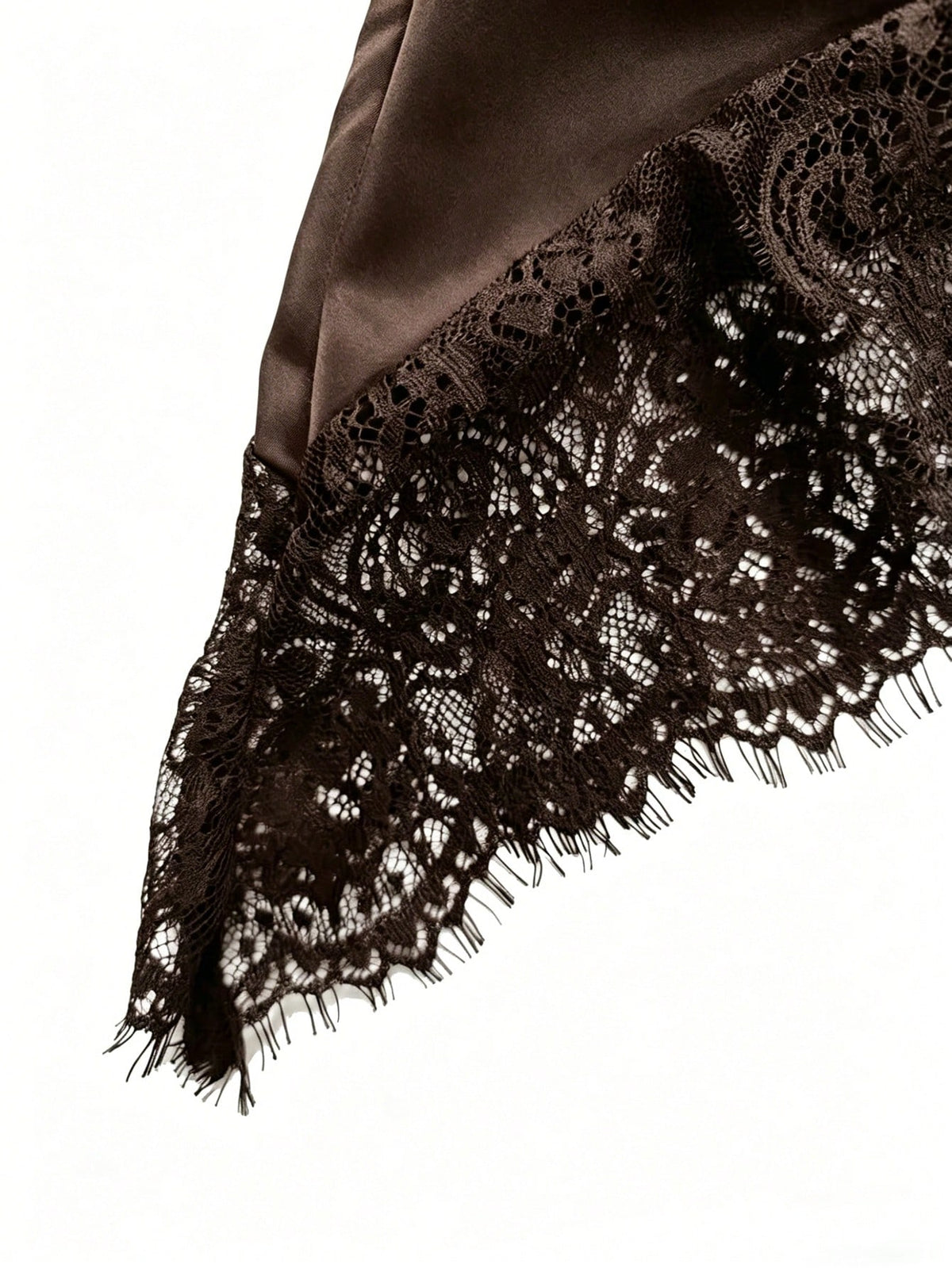 Sexy Fashionable Versatile Halter Lace Patchwork Asymmetric Backless Camisole, New Spring/Summer Design, Satin Material Casual Brown