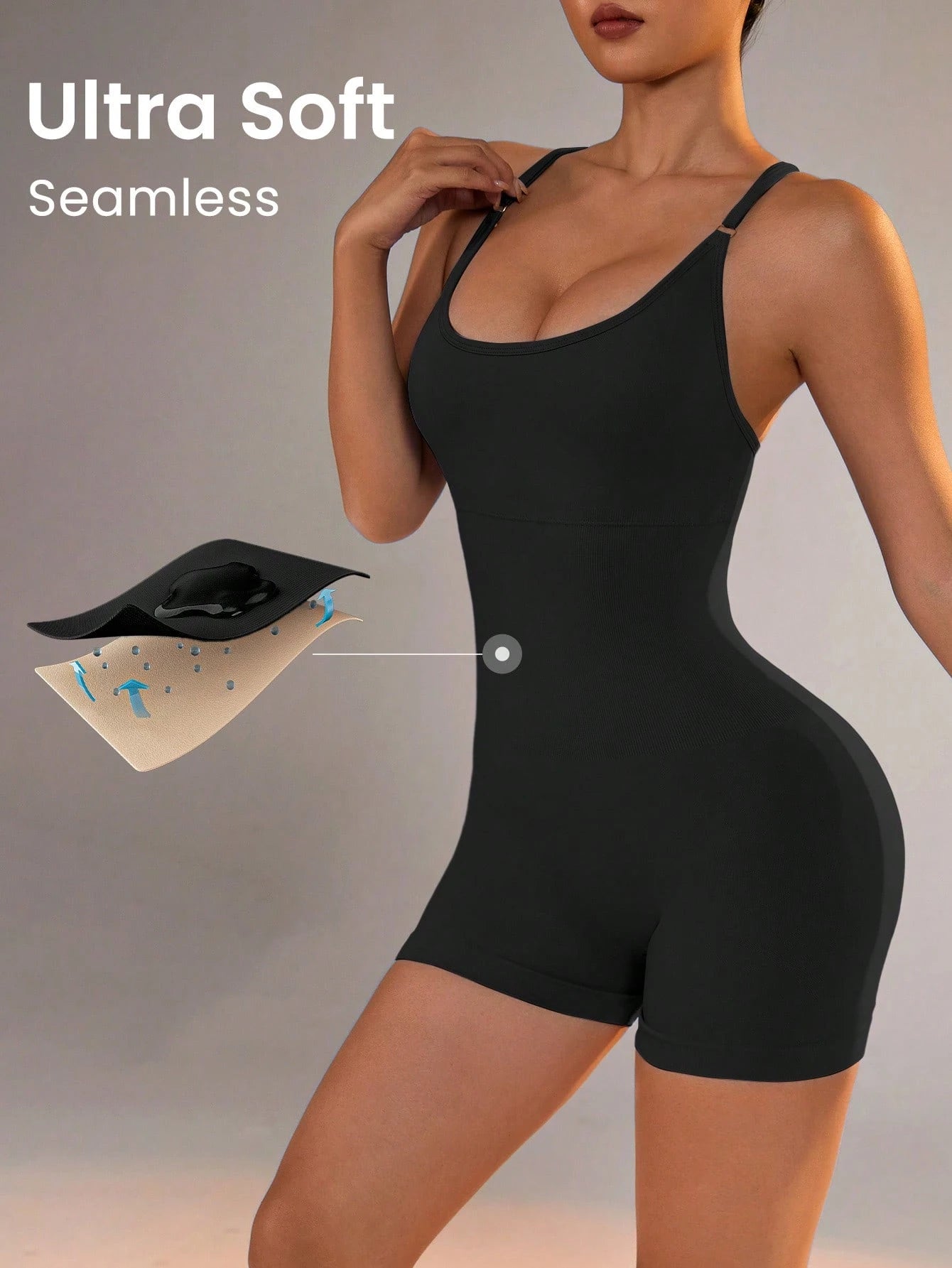 Sexy Fitness Jumpsuit, Women's Adjustable Criss-Cross Sports Jumpsuit, Running Yoga Jumpsuit, Ruched Shorts, Backless Set, Jumpsuit, Aesthetic Black
