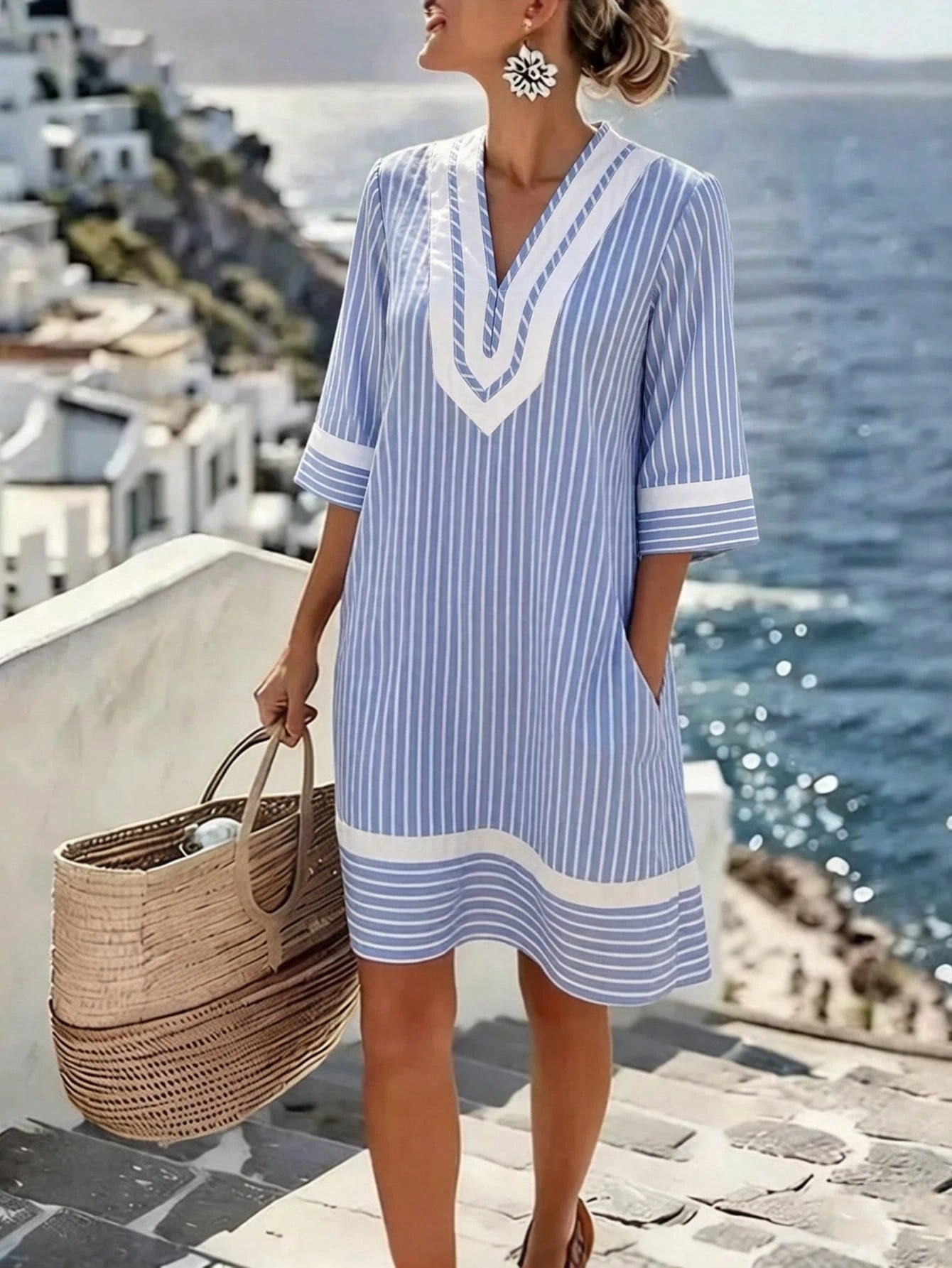 SHEIN Holidaya Women's Long Backless Vacation Dress