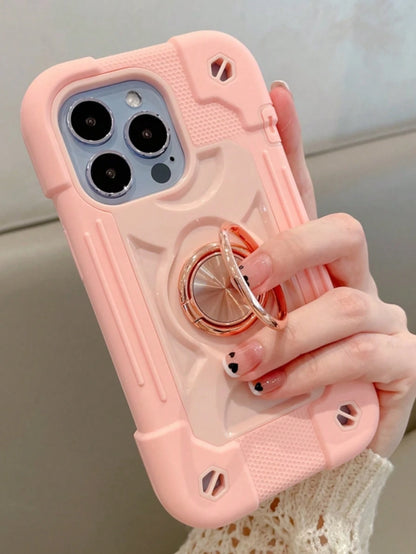 Shockproof Rugged Case Compatible With IPhone 18 Pro Max 17 16 15 14 13 12 11 Pro Max Plus 360° Swivel Ring Stand, Drop Resistant Full Body Rugged Case 3-In-1 Protective Durable Case